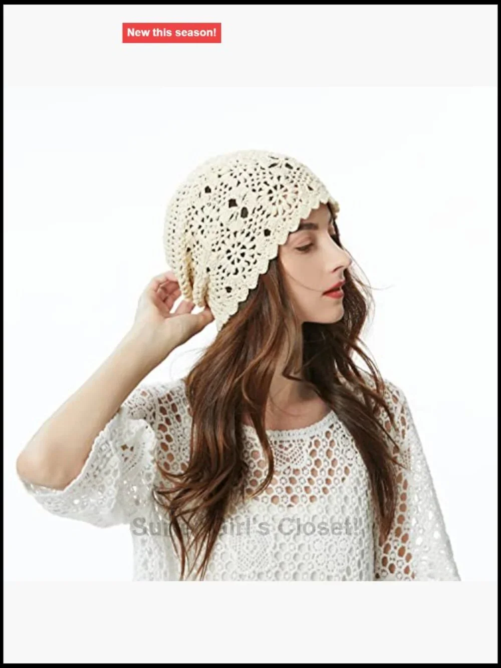 Crochet Slouchy Beanie Hat Handmade Knit Summer Skull Cap